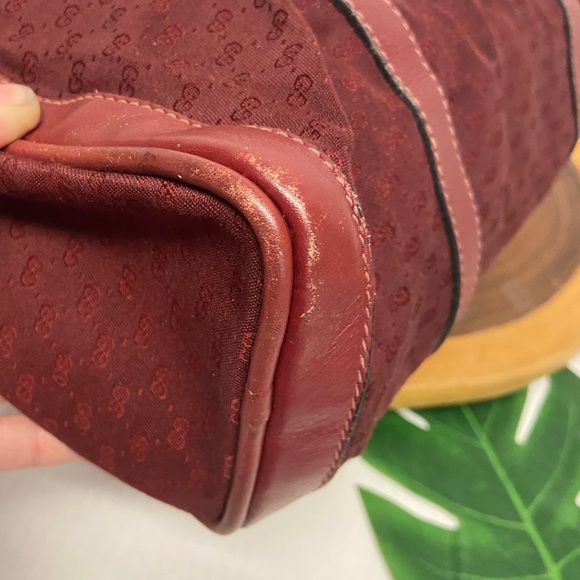 Vintage Gucci Burgundy Micro G Canvas Boston Bag - Picture 13 of 15